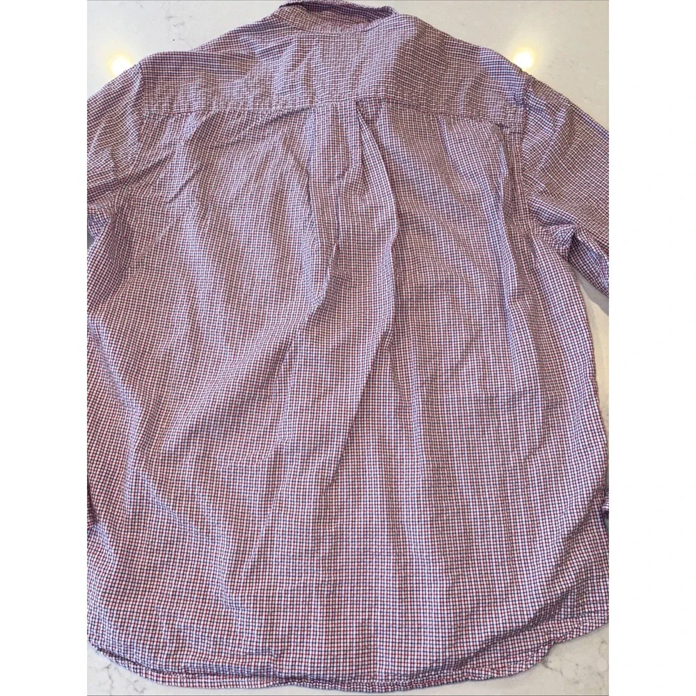 Orton Brothers Vermont Shirt Men's L Navy Plaid Long Sleeve Button‎ Down Casual